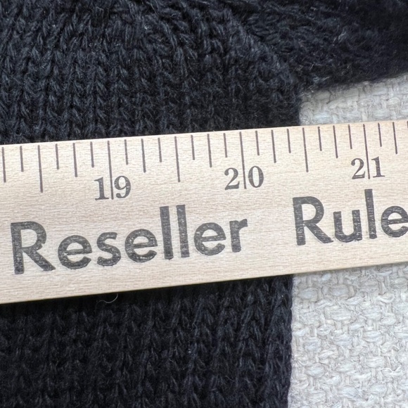 Wildfox Sweater L Black Relaxed Fit Crewneck Pull Over Chain Fringe Wool Blend - Picture 8 of 12